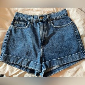 American Apparel high waisted denim shorts